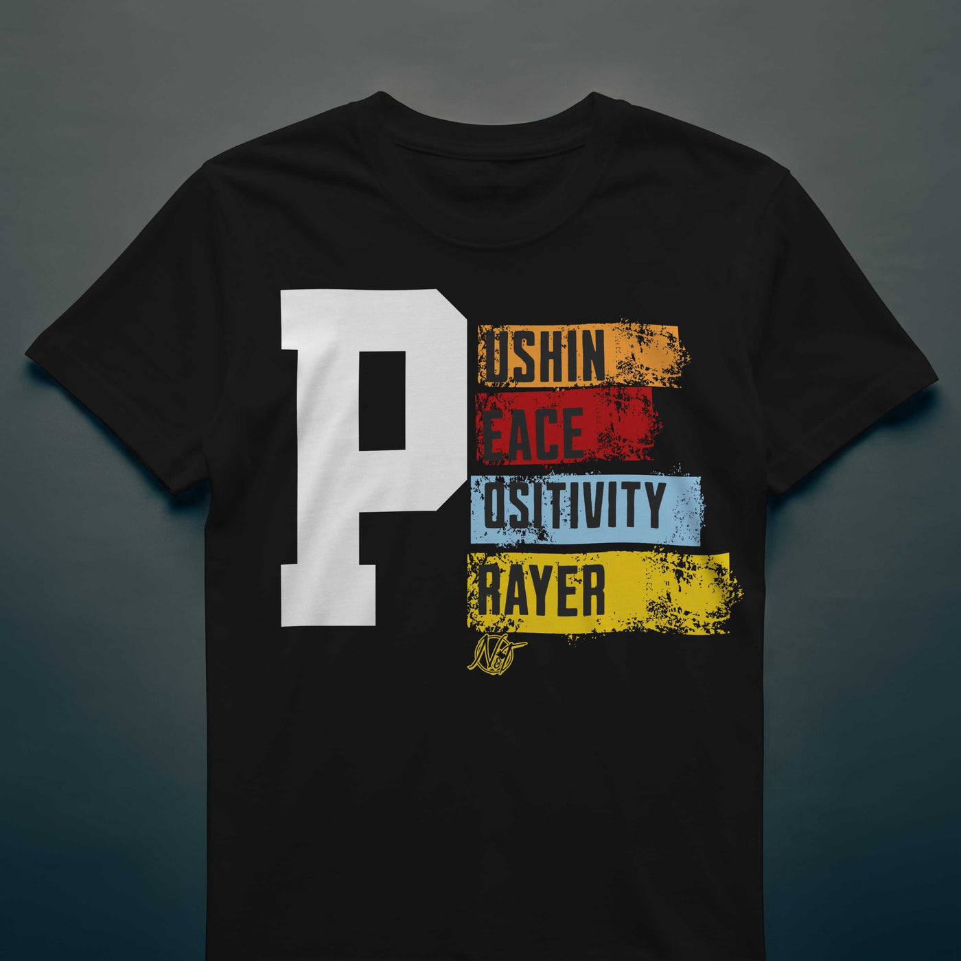 Pushin P Tee promoting positivity peace and prayer against negativity on social media