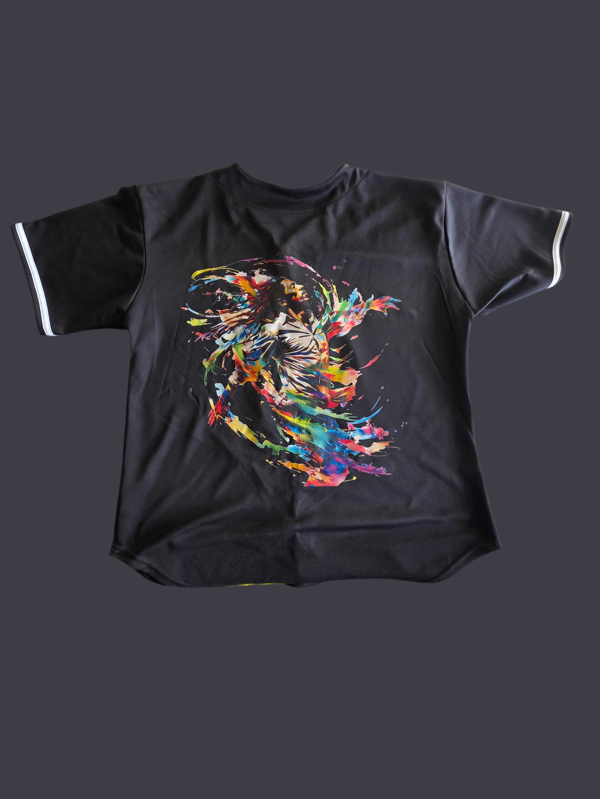Bob Marley Baseball Jersey by Needle n Threads featuring bold back graphic and inspirational quote on front
