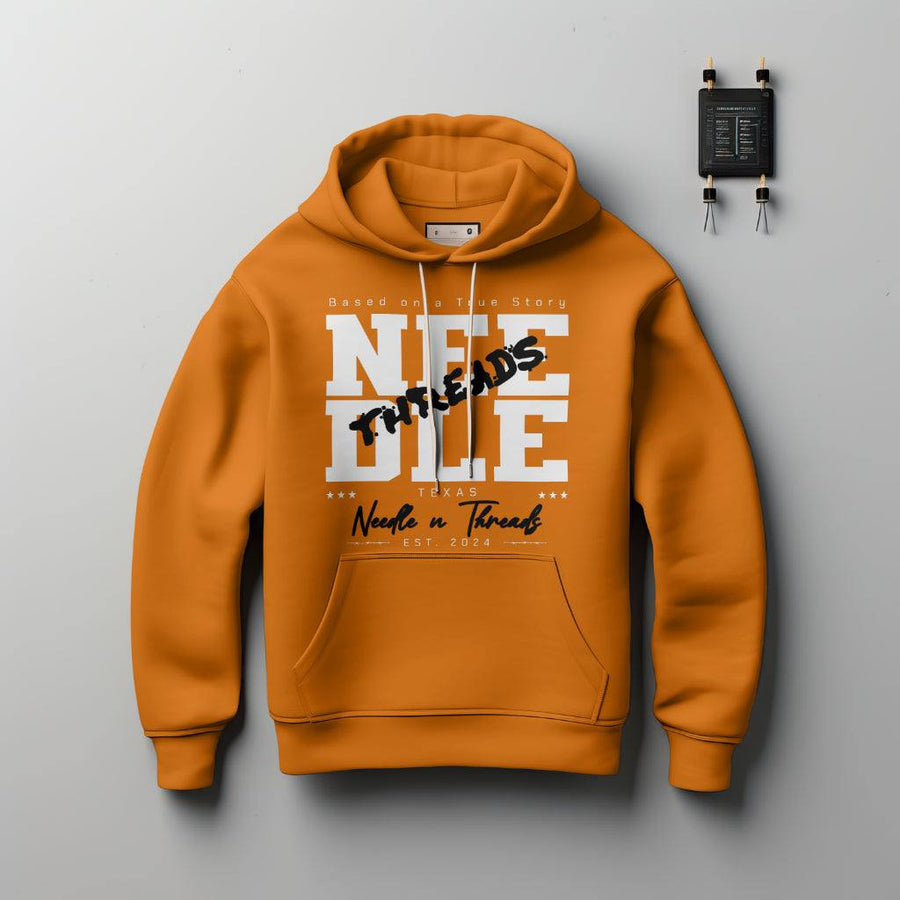 Black Threads OG Hoodie with bold logo on chest, soft comfortable fabric, and double-stitched durability