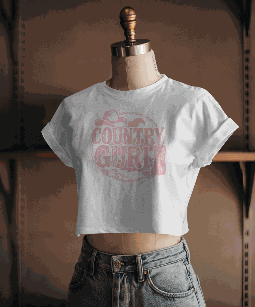 Country Gurl Crop Top - T Shirt by Needle n Threads
