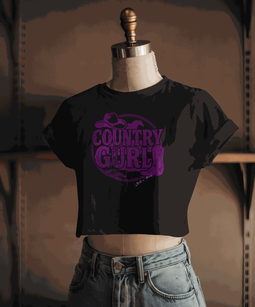 Country Gurl Crop Top - T Shirt by Needle n Threads