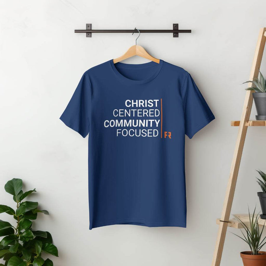 Christ Centered Tee sweatshirt with Rockwall Friendship Baptist Church logo and faith message