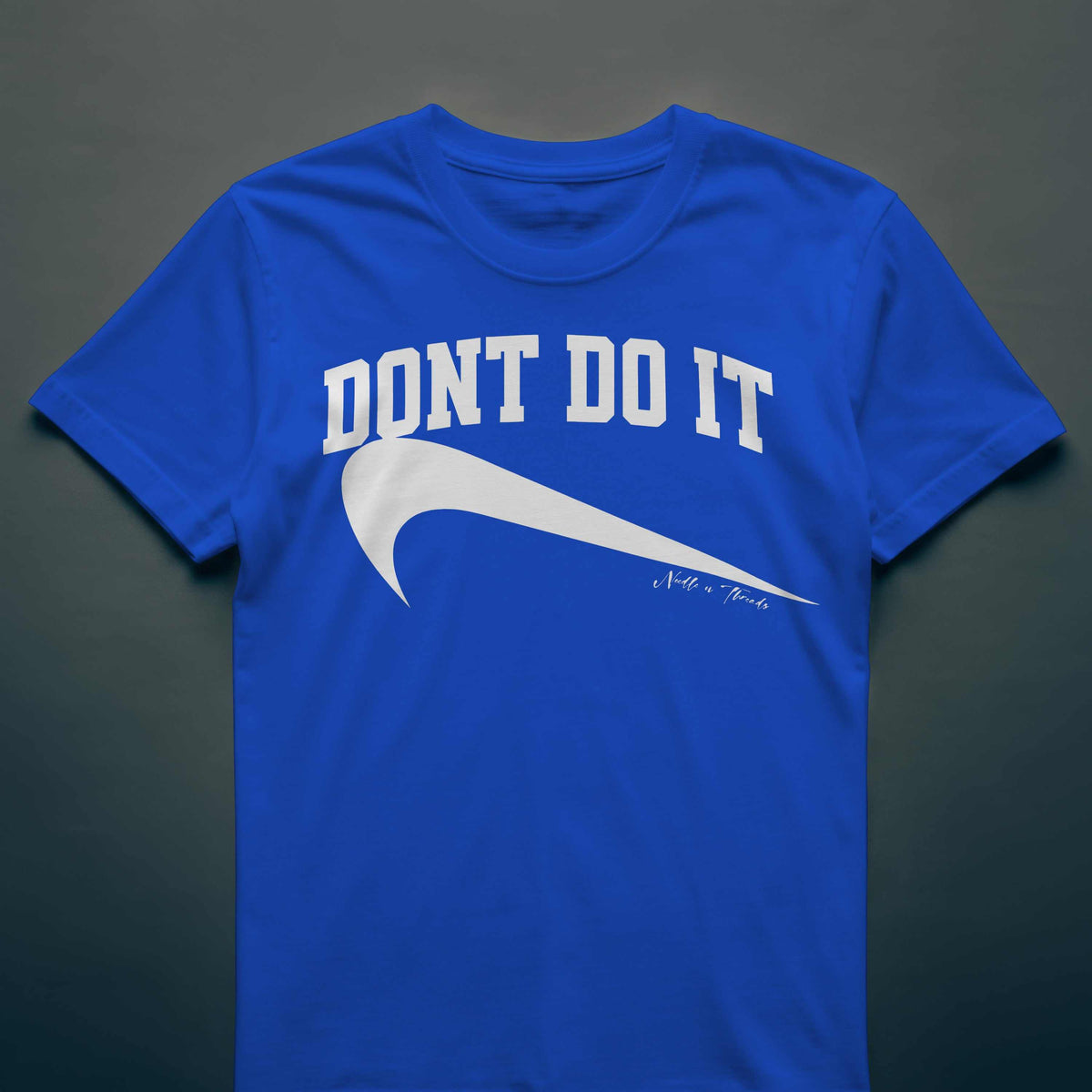 Dont Do It Tee with upside-down Stitch logo, streetwear style, clean and ironic design