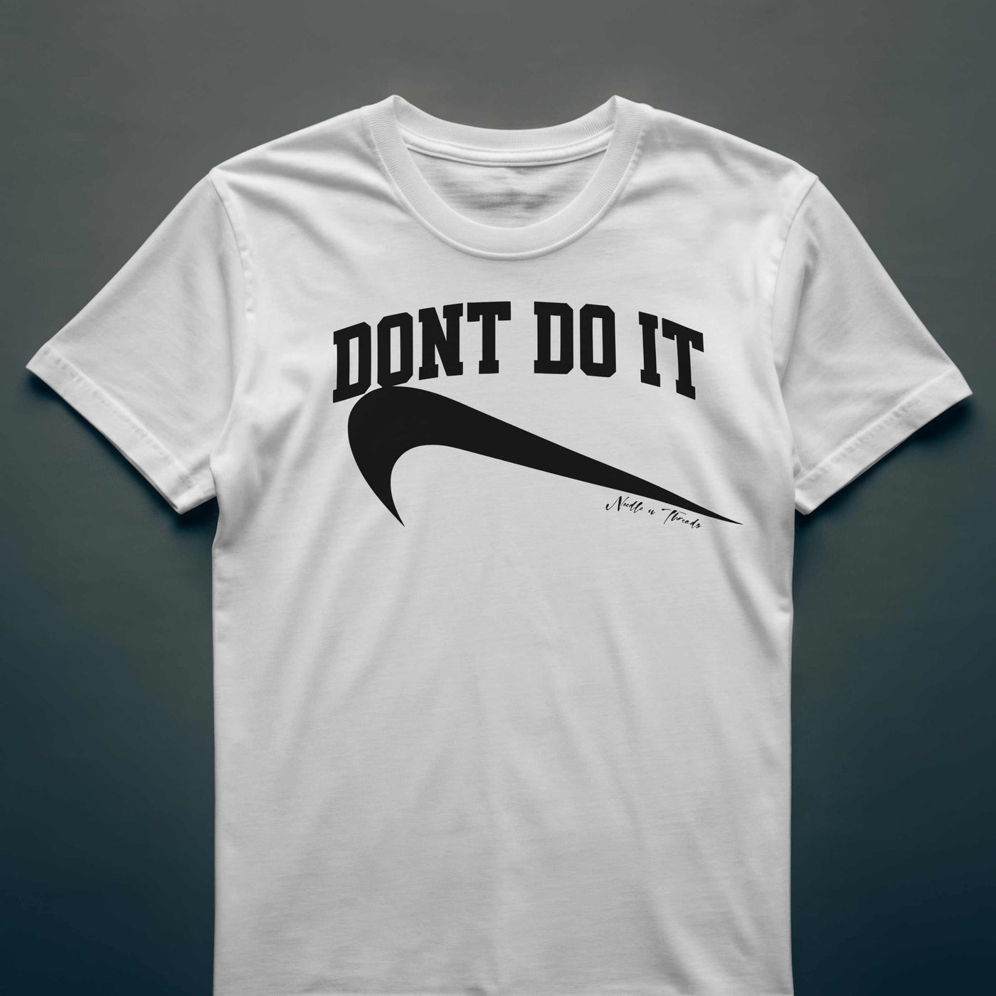 Dont Do It Tee with upside-down Stitch logo for streetwear style and avoiding bad vibes