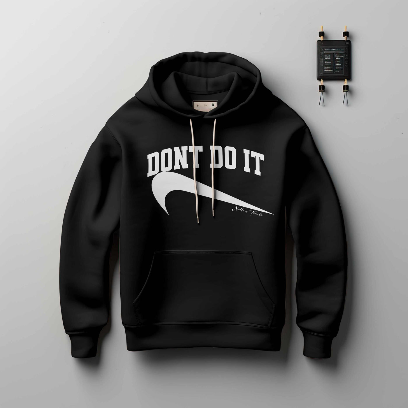 Black "Don't Do It" hoodie with bold front print, urban streetwear style