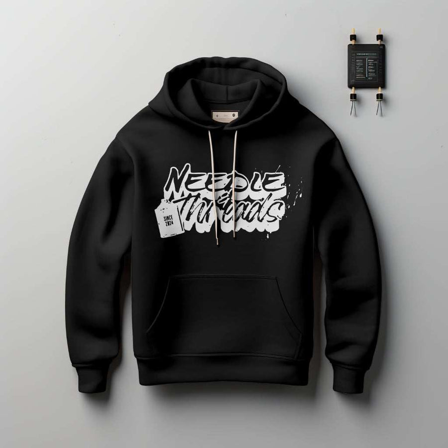 Threads Graffiti Hoodie with bold spray-painted urban design on comfortable fabric