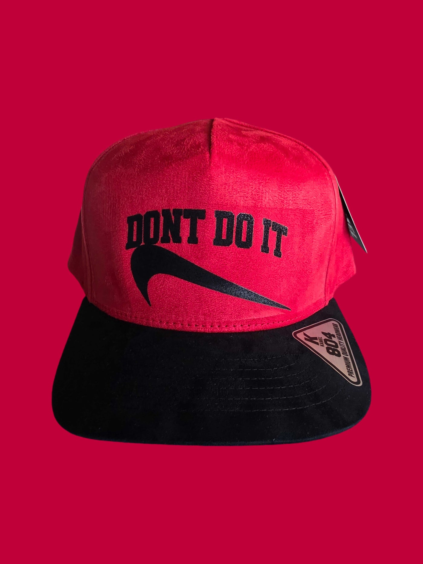 Needle n Threads "Dont Do It" two-tone snapback hat with bold embroidery and suede accents