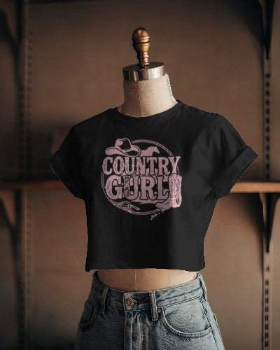 Country Gurl Crop Top - T Shirt by Needle n Threads