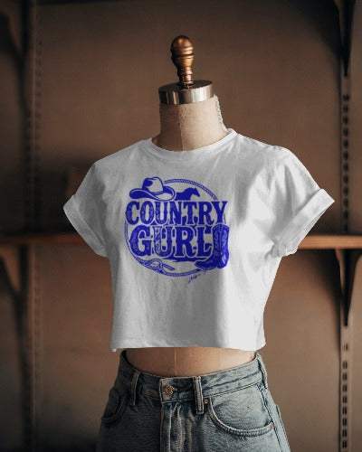 Country Gurl Crop Top - T Shirt by Needle n Threads