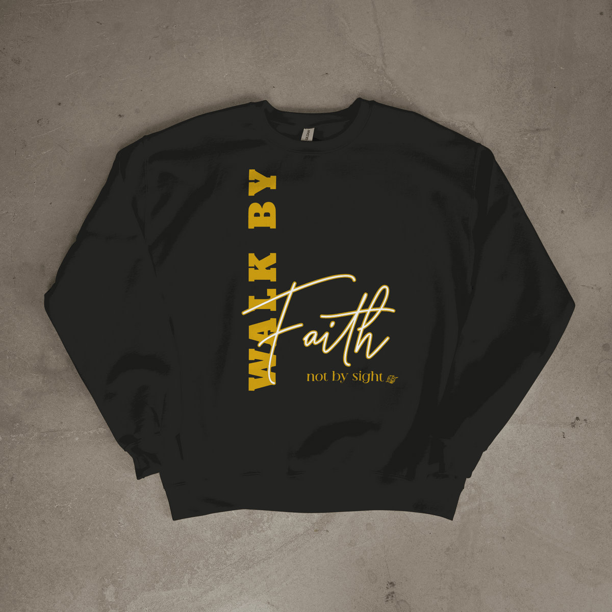 Walk By Faith Not By Sight Sweatshirt - Inspirational Christian Street - sweatshirt by Needle n Threads