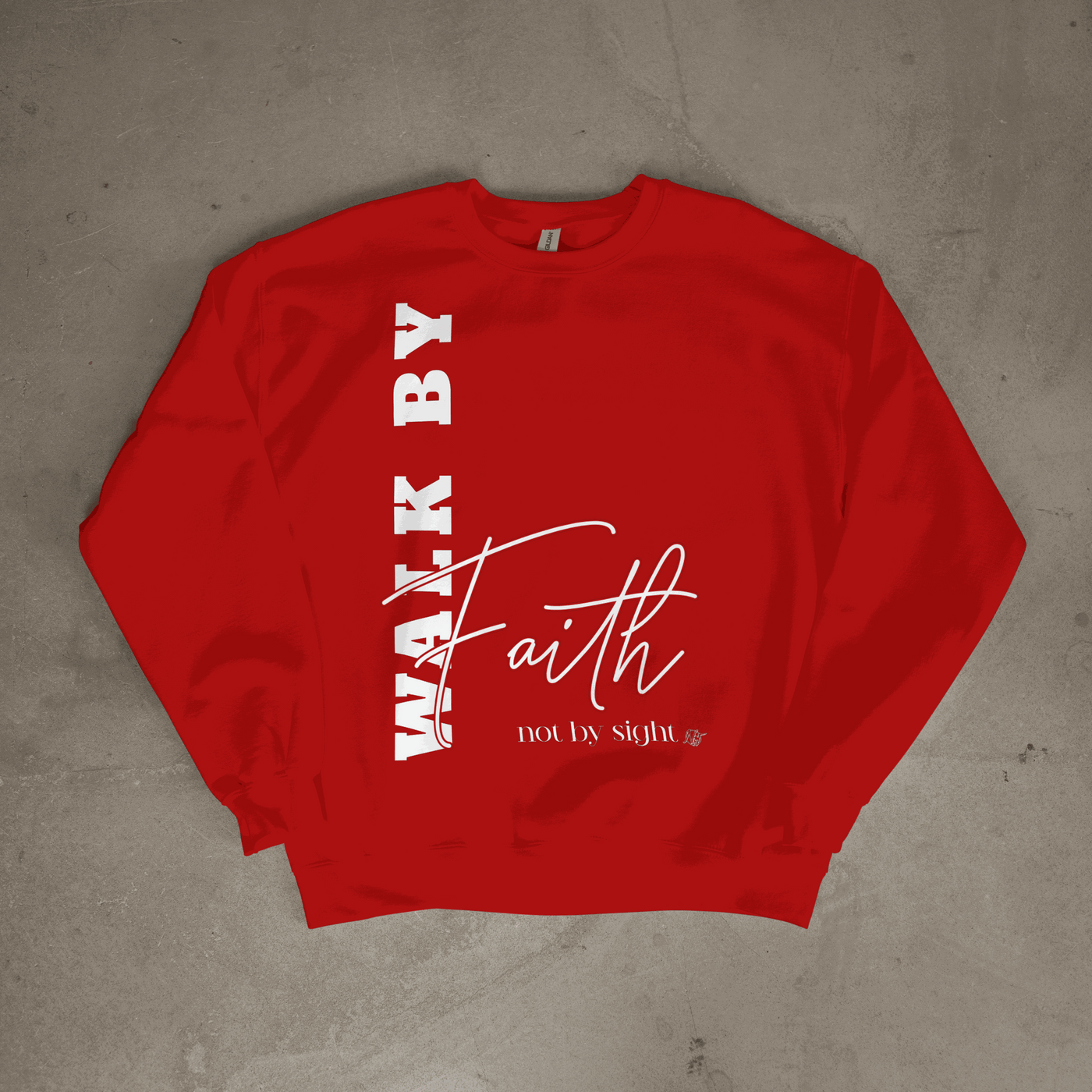 Walk By Faith Not By Sight Sweatshirt - Inspirational Christian Street - sweatshirt by Needle n Threads